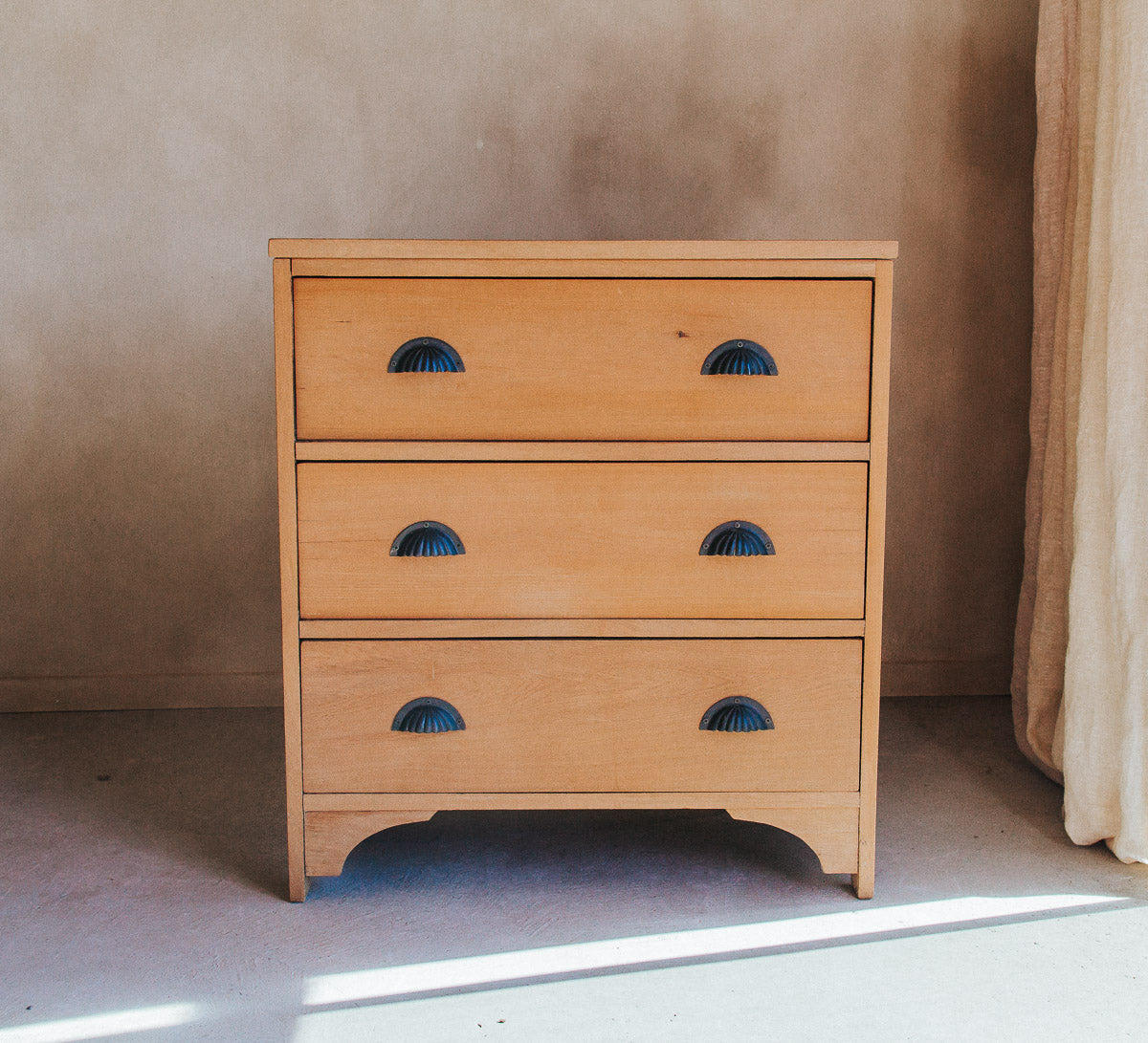 vintage boho antique rimu sideboard dresser with metal pull handles