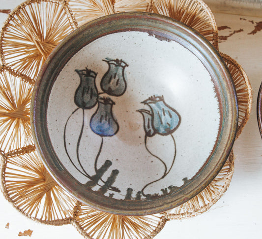 vintage boho studio pottery bowl