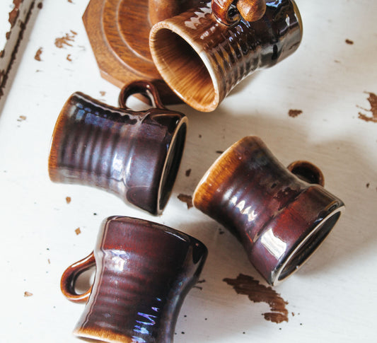 vintage boho nz crown lynn coffee mugs
