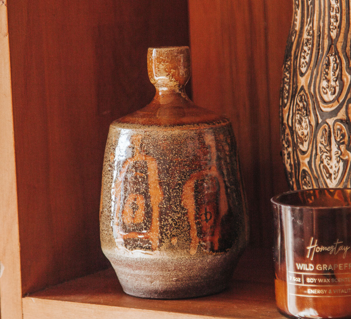 vintage sudio pottery vase west german pottery style
