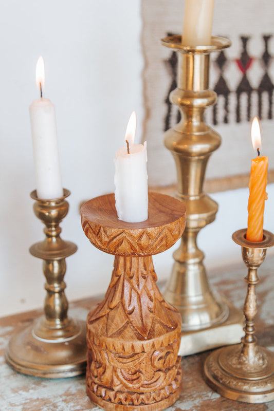 Vintage Wooden Candleholder