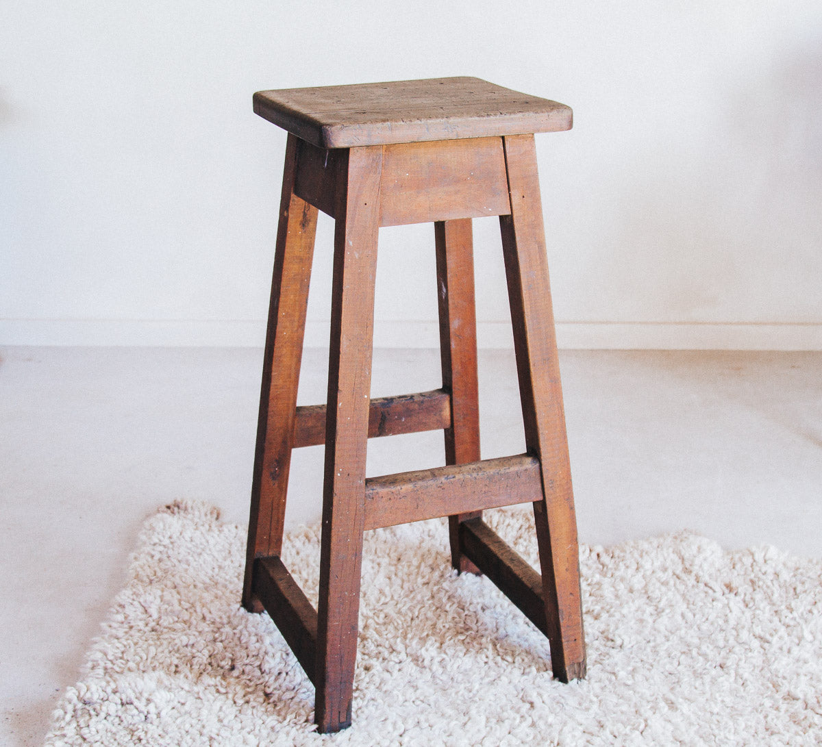 vintage timber wooden boho engineers workshop industrial stool