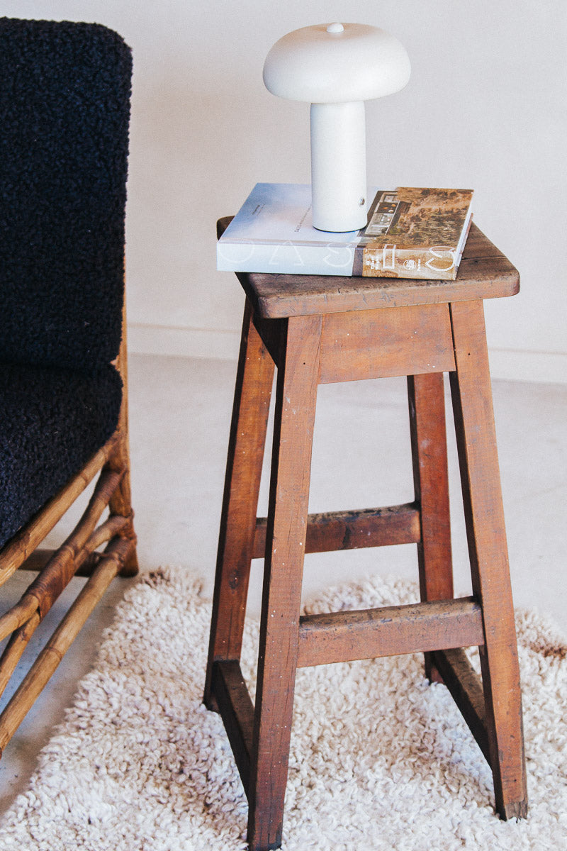 vintage timber wooden boho engineers workshop industrial stool