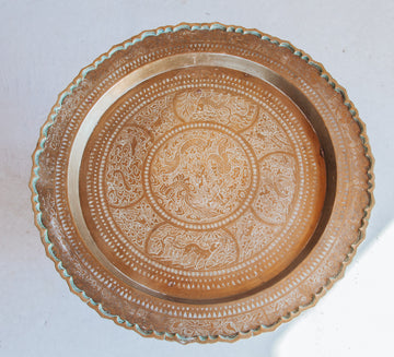 Large Vintage Brass Tray