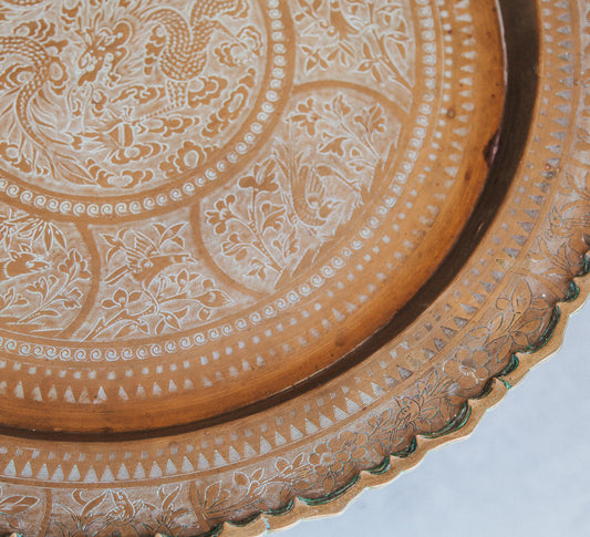 Large Vintage Brass Tray