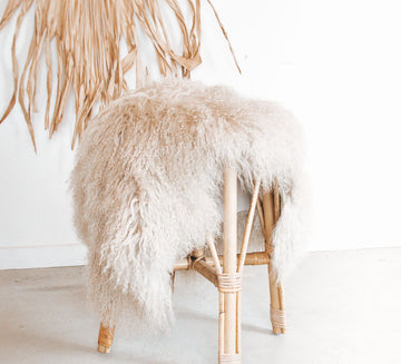 boho scandi tibetan long haired mongolain sheepskin