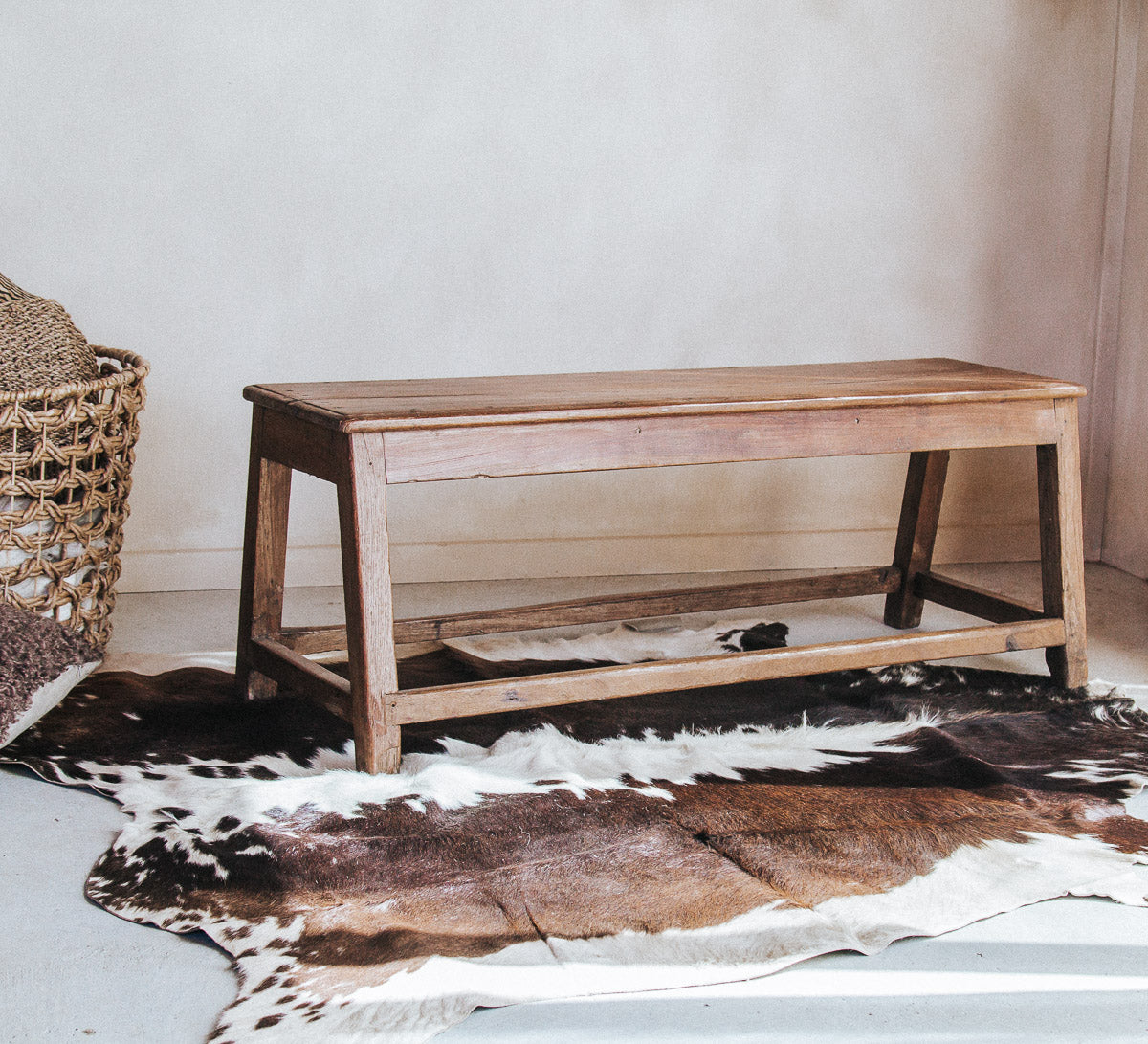 reclaimed boho wooden timber  rustic farmhouse bench