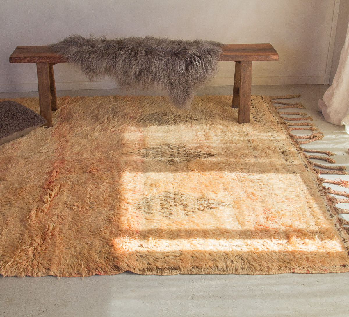 vintage moroccan boujaad wool rug