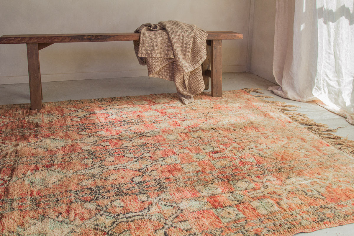 vintage moroccan boujaad wool rug