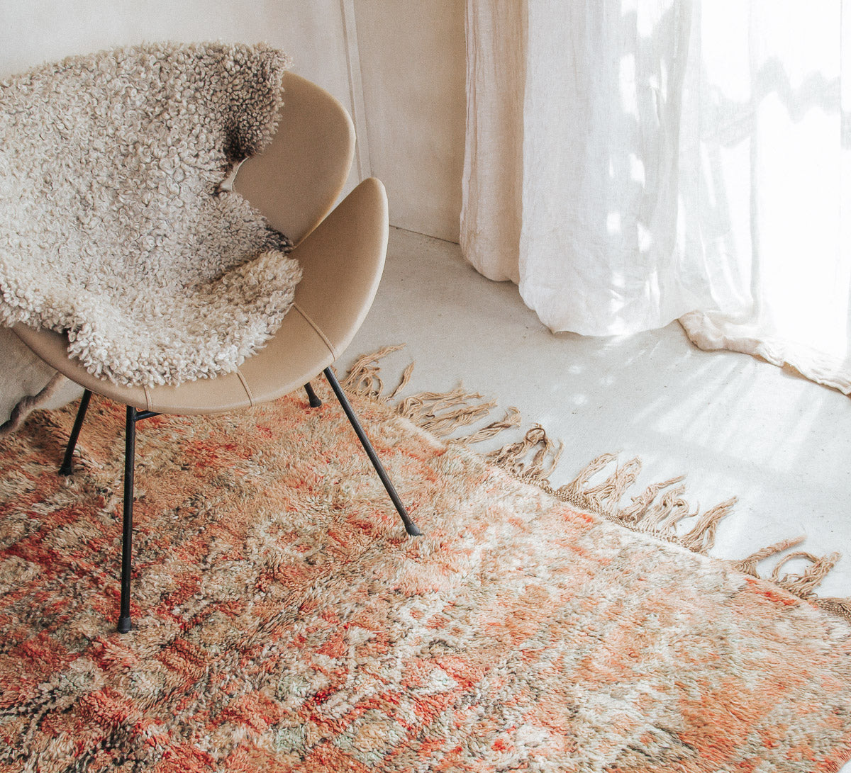 vintage moroccan boujaad wool rug