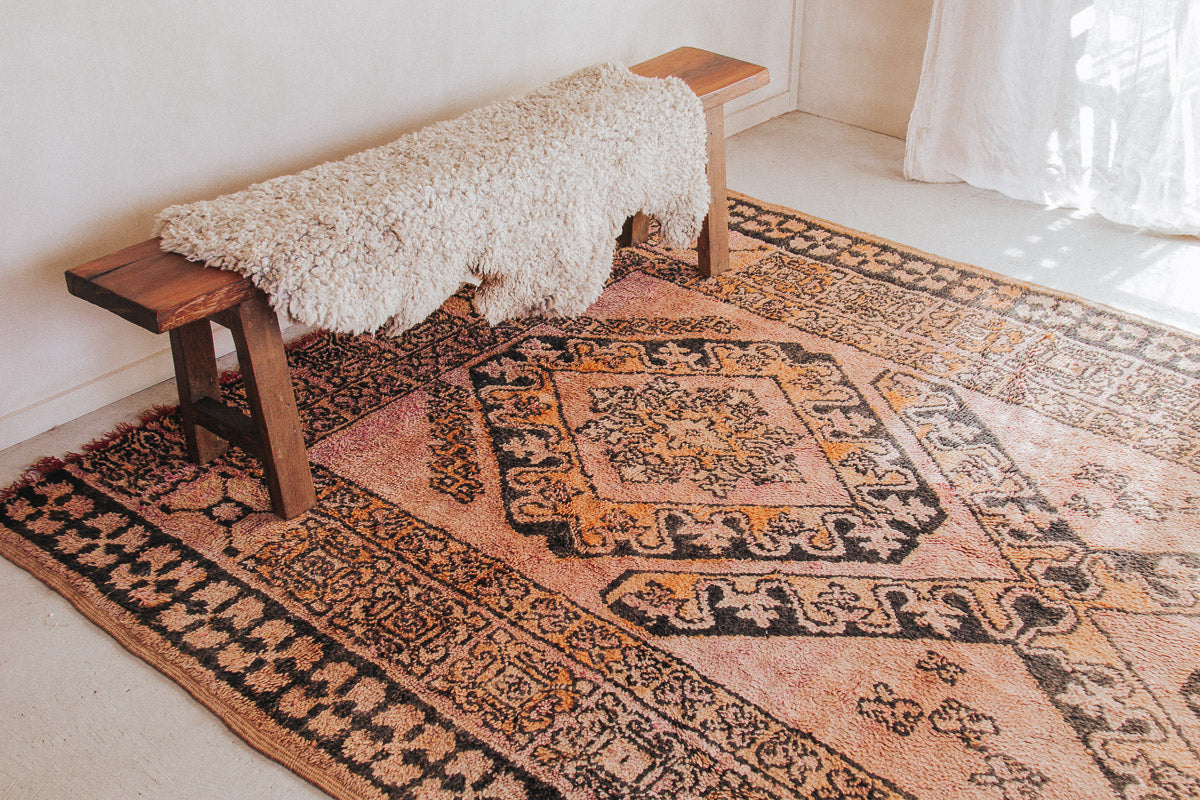 vintage boho boujaad wool moroccan rug