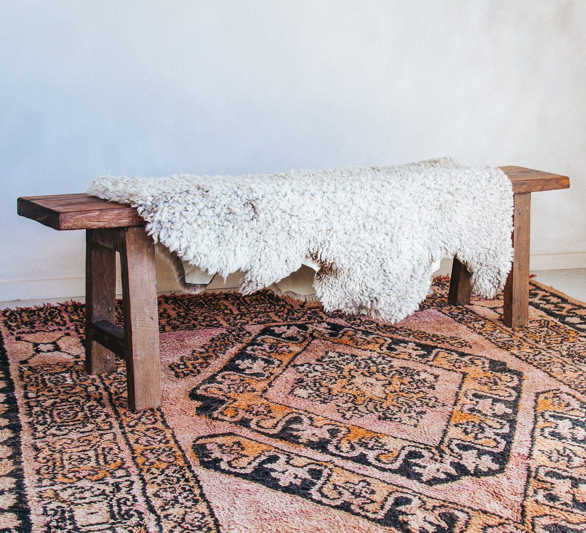 reclaimed boho wooden timber  rustic farmhouse bench