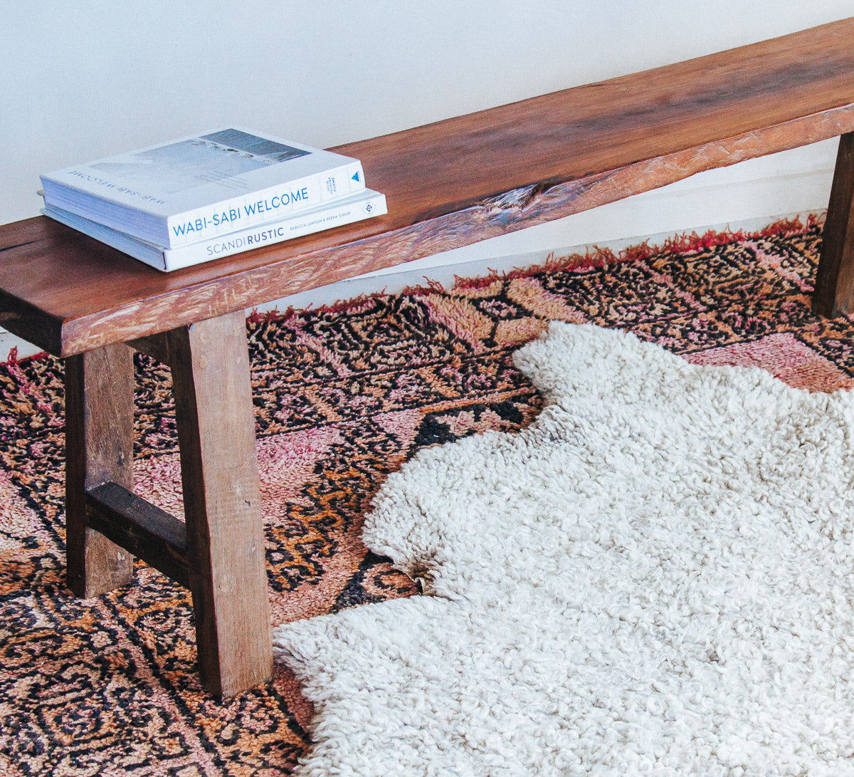 reclaimed boho wooden timber  rustic farmhouse bench