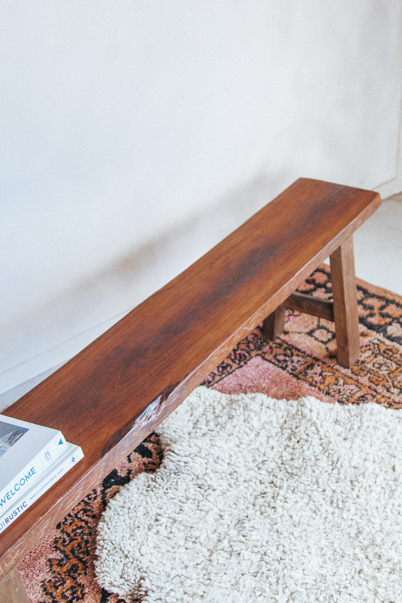 reclaimed boho wooden timber  rustic farmhouse bench