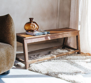reclaimed boho wooden timber  rustic farmhouse bench