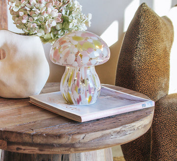 boho designer portable battery operated glass table lamp