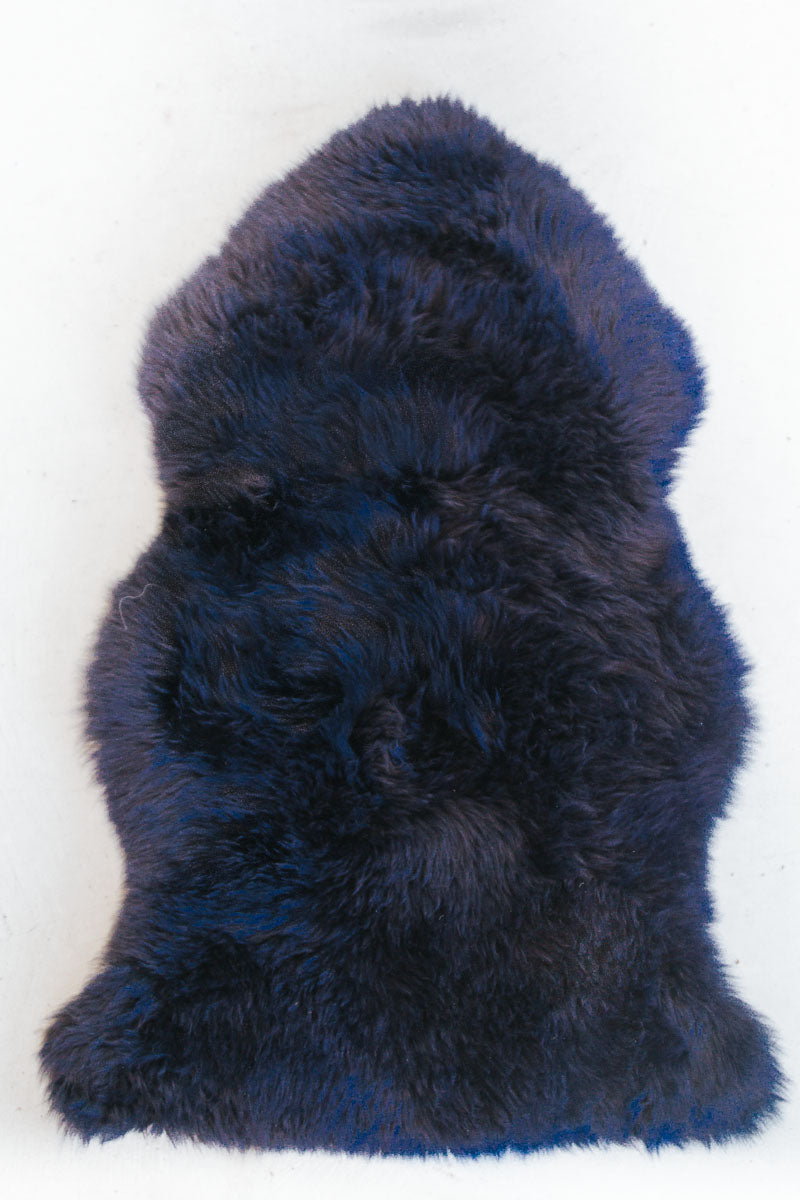 boho nz longwool sheepskin in dark midnight navy blue