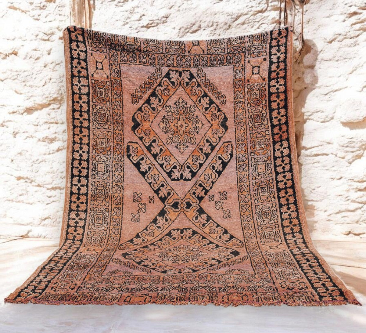 vintage boho boujaad wool moroccan rug