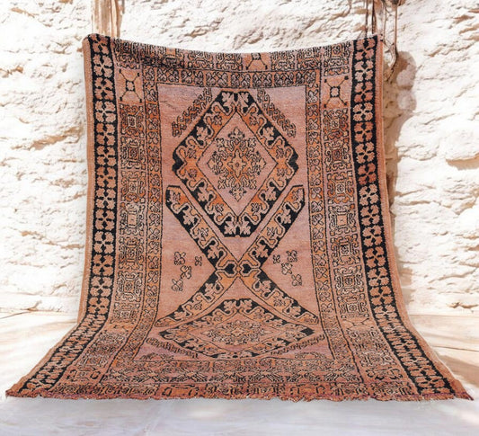 vintage boho boujaad wool moroccan rug