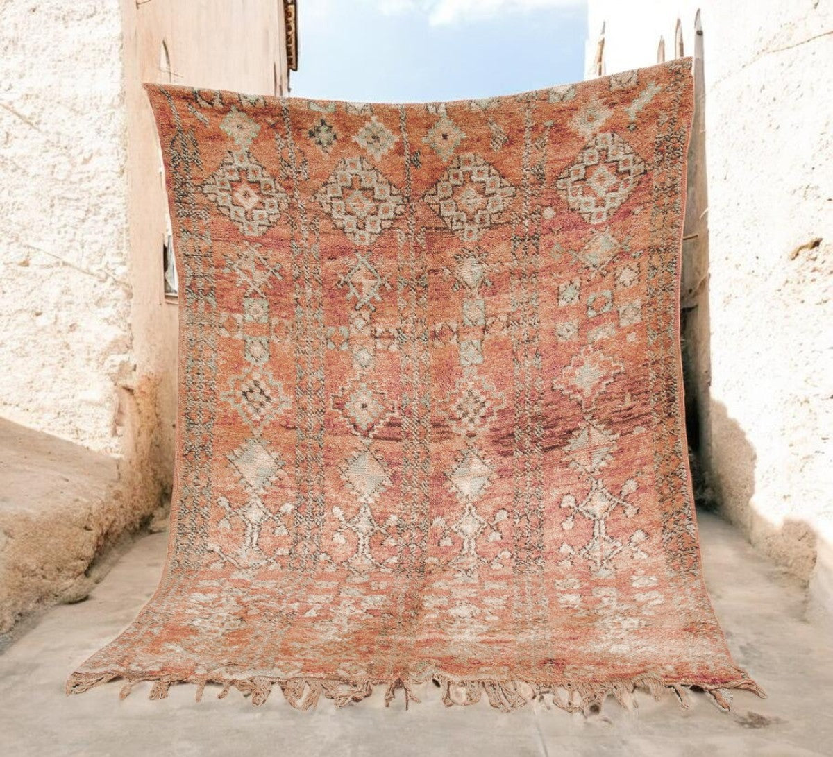 vintage moroccan boujaad wool rug