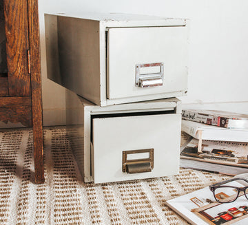 vintage bohho industrial metal filing drawers