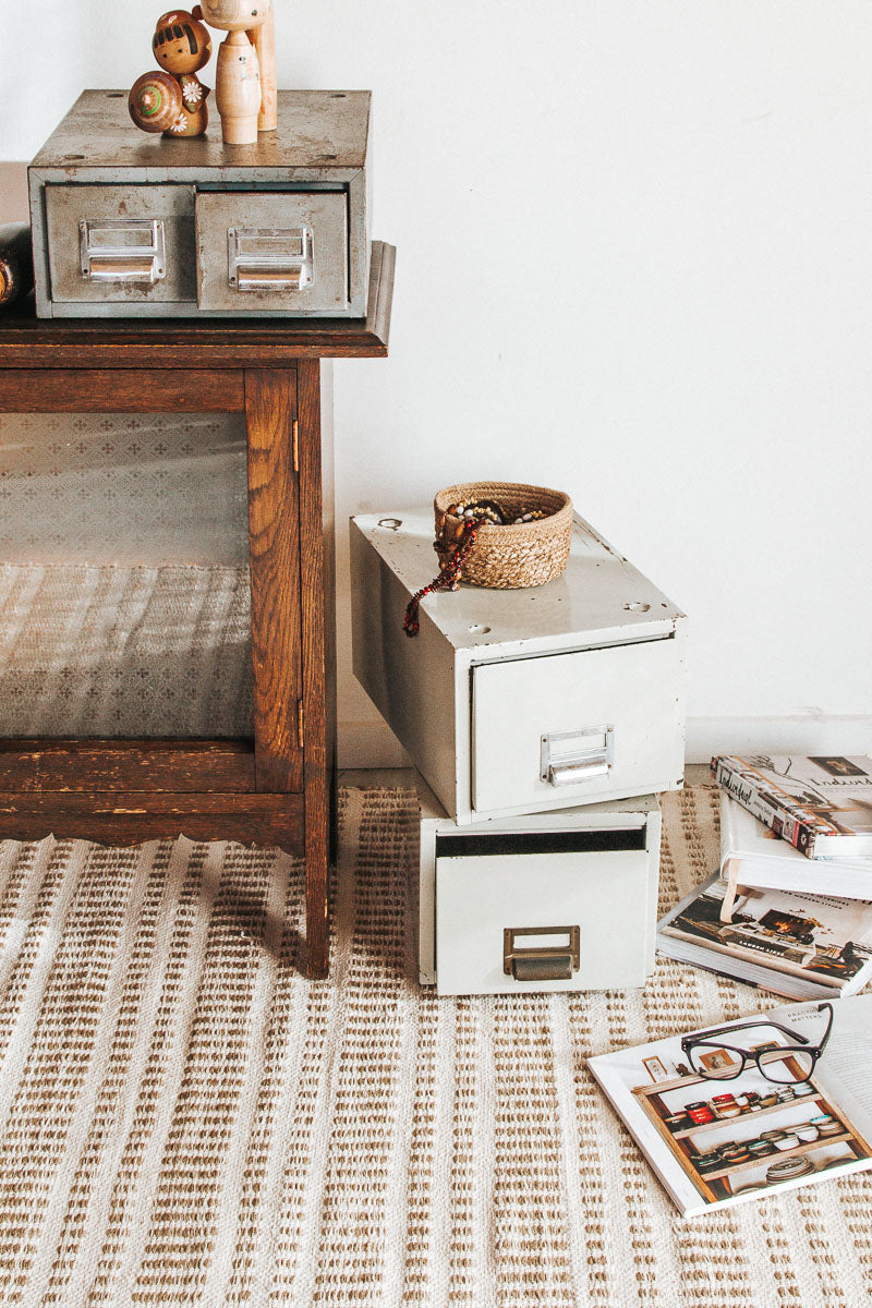 vintage bohho industrial metal filing drawers