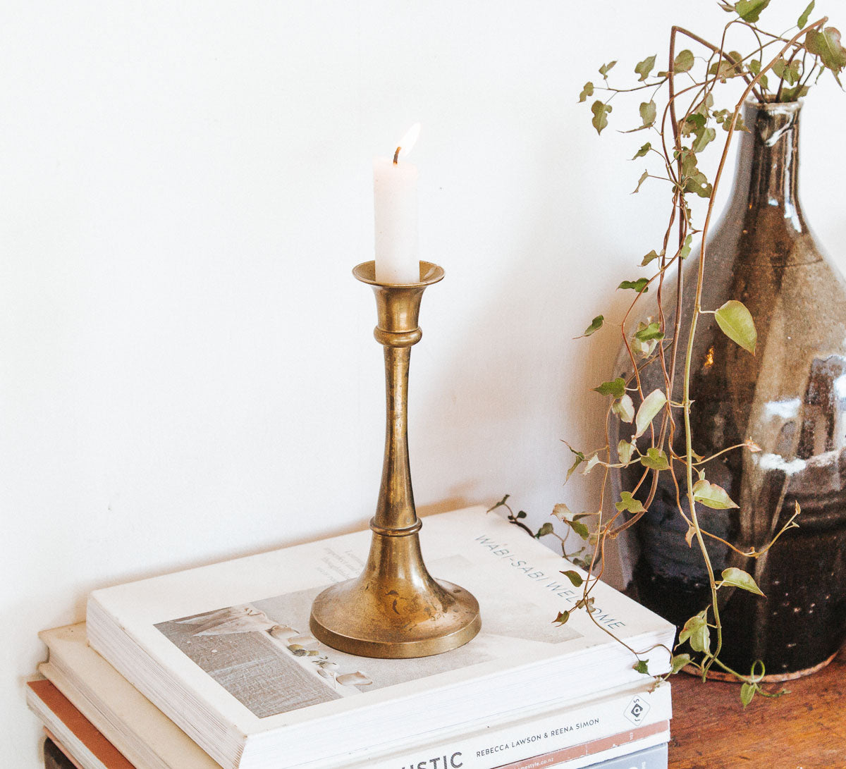 vintage boho brass candleholder