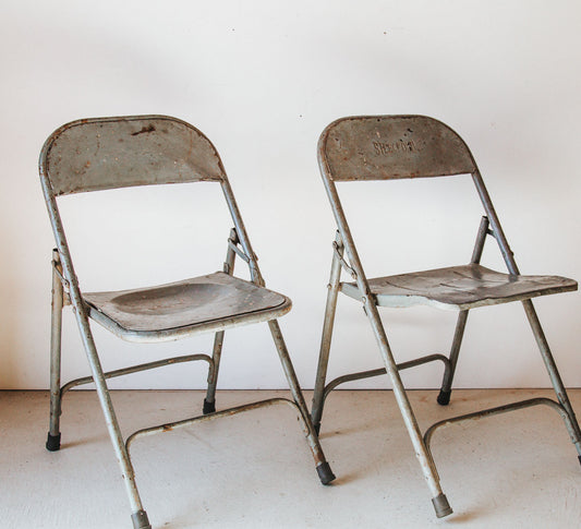 vintage recycled iron folding chair made in india