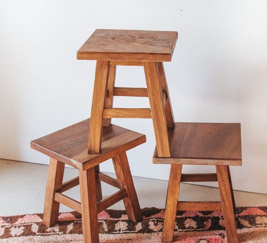 recycled teak stool  or side table boho bohemian style