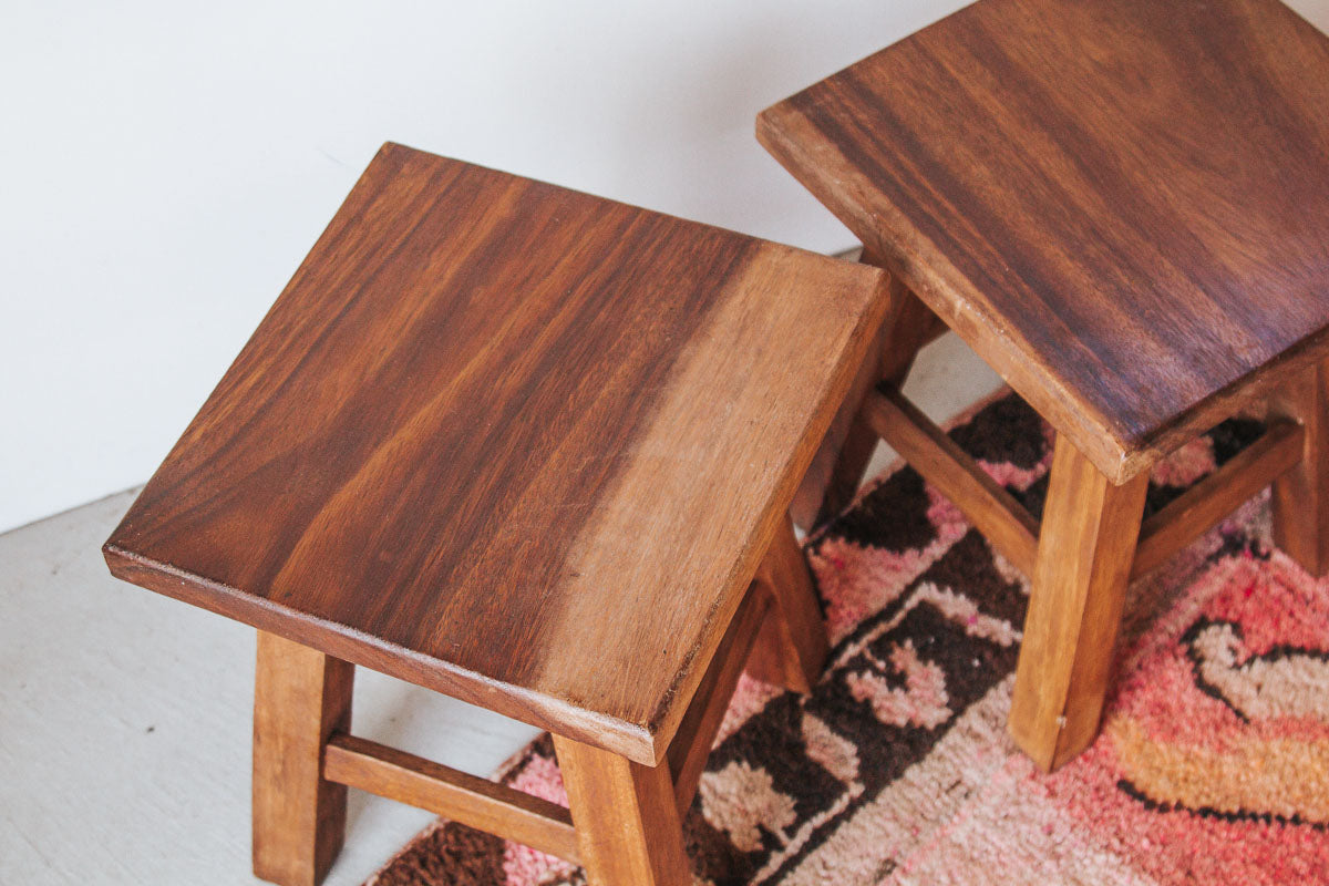 recycled teak stool  or side table boho bohemian style