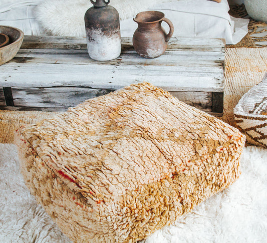 vintage boho moroccan rug recycled floor cushion pillow