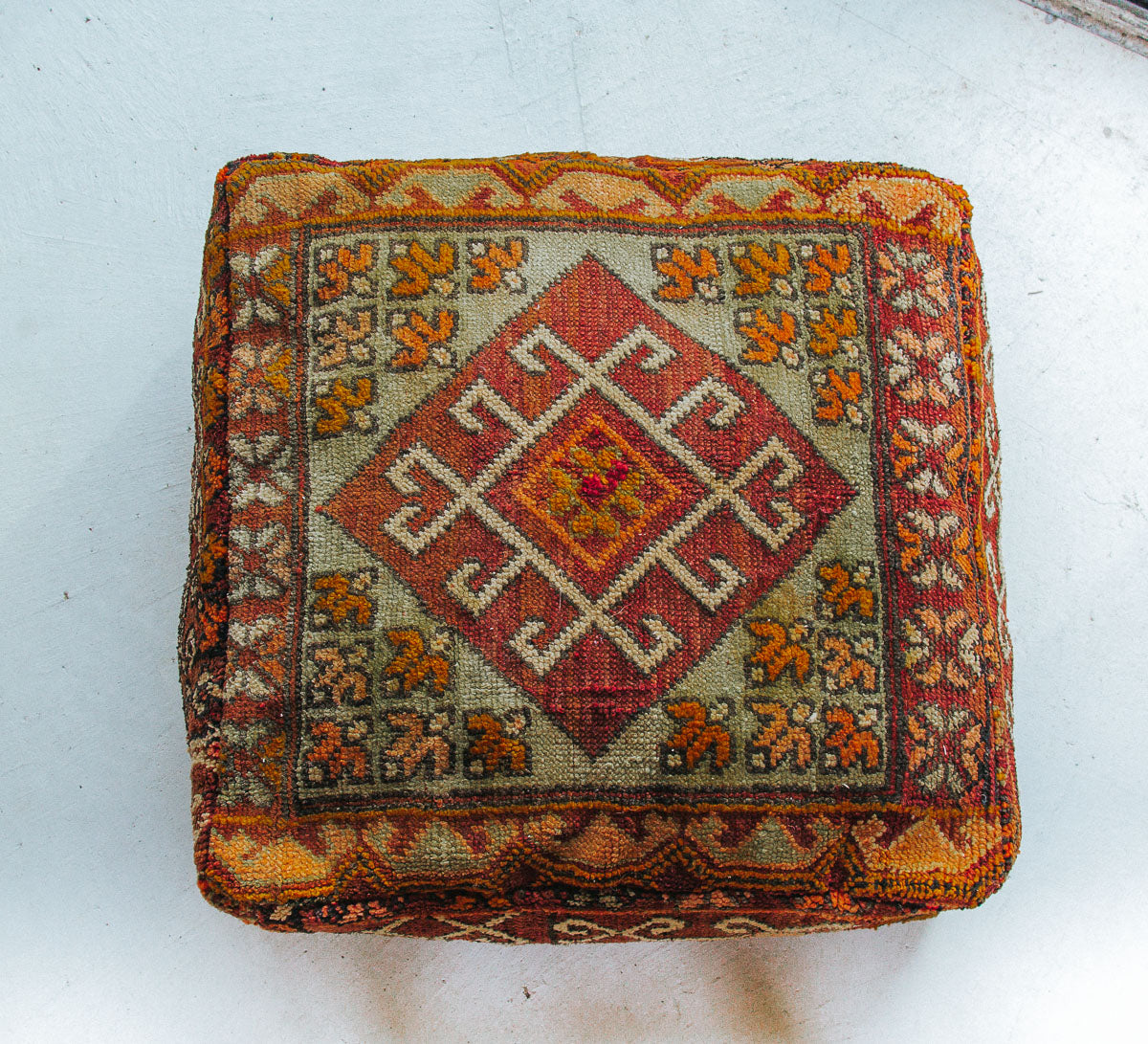 vintage boho moroccan rug recycled floor cushion pillow