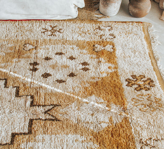 vintage boho woollen boujaad moroccan handmade rug