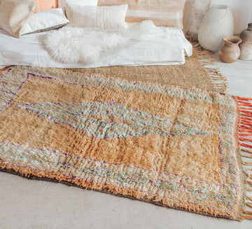 vintage boho woollen boujaad moroccan handmade rug