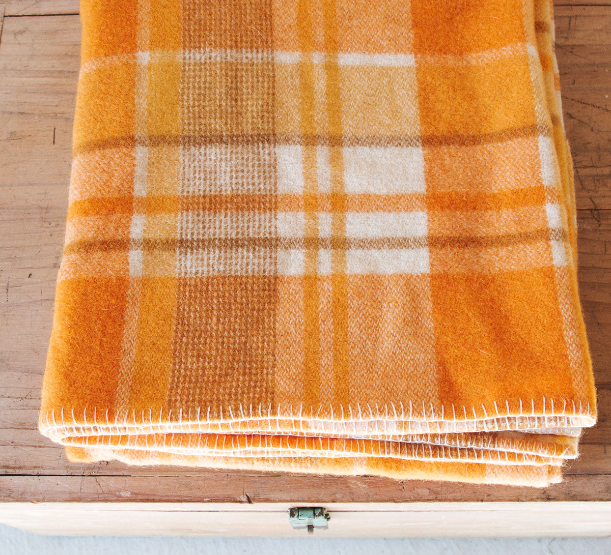 vintage retro boho woollen wool blanket made in NZ 