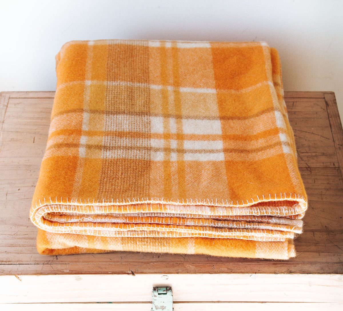 vintage retro boho woollen wool blanket made in NZ 