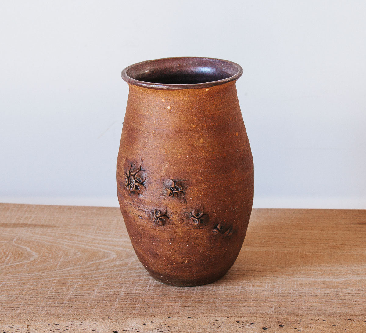 vintage boho rustic pottery storage jar
