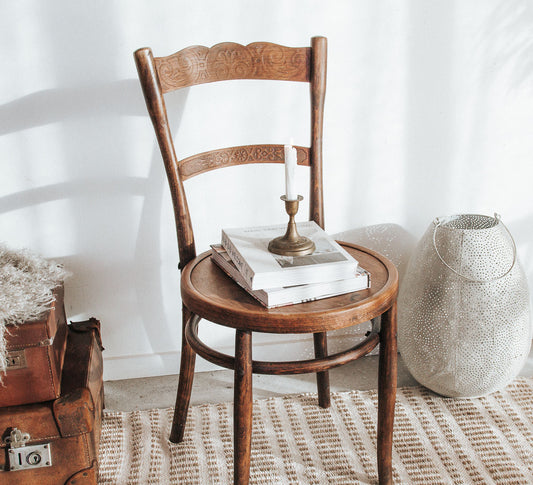 vintage antique boho wooden bentwood dining chair