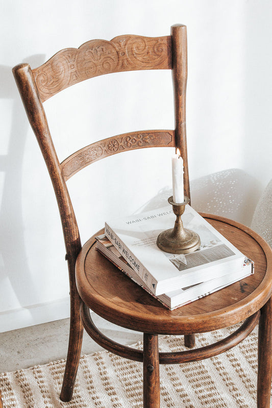 vintage antique boho wooden bentwood dining chair