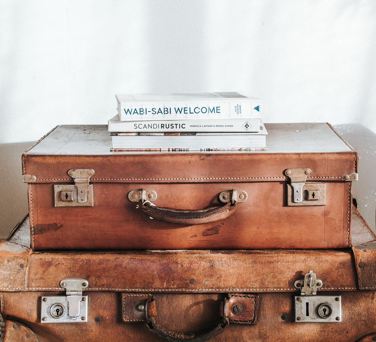 vintage leather boho antique leather suitcase