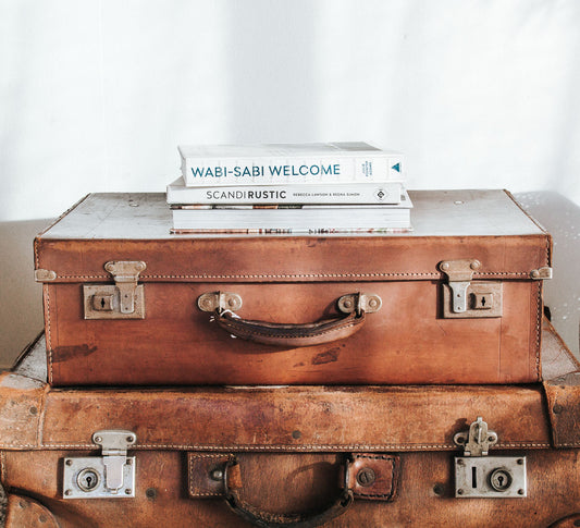 vintage leather boho antique leather suitcase