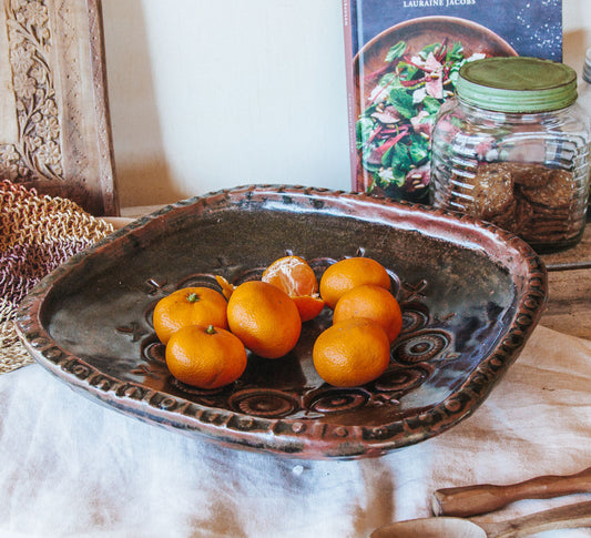 vintage nz handmade studio pottery serving dish