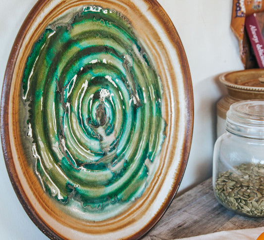 Pottery Glazed Serving Plate