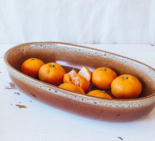 vintage boho temuka cobblestone serving dish