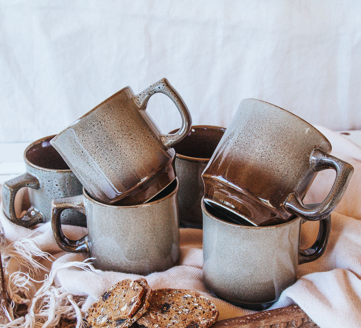 vintage boho nz made temuka glazed coffee mugs