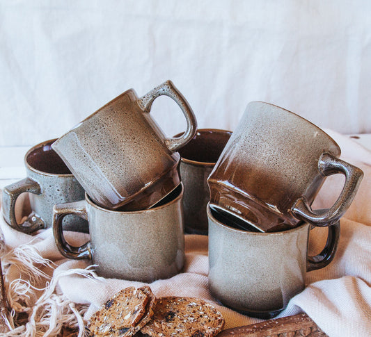 vintage boho nz made temuka glazed coffee mugs