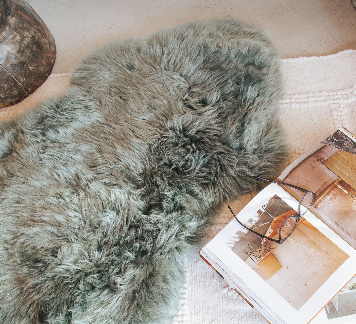 boho nz wool sheepskin sage