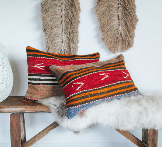 vintage boho turkish kilim cushion pillow