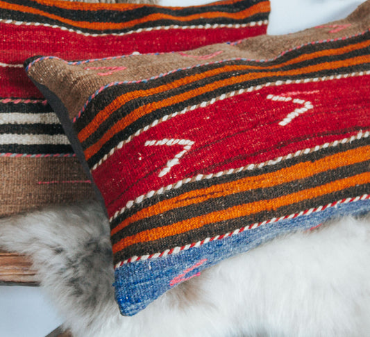 vintage boho turkish kilim cushion pillow