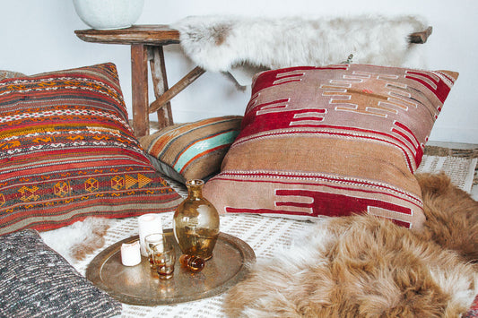 large boho turkish kilim floor cushion pillow